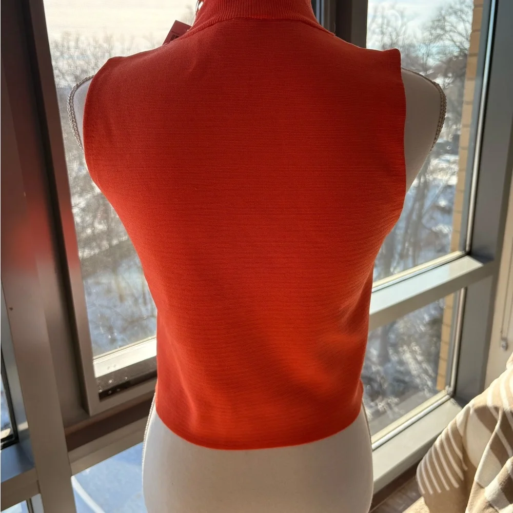 House of Harlow 1960 Bright Orange Mock Neck Tank - Picture 3 of 5